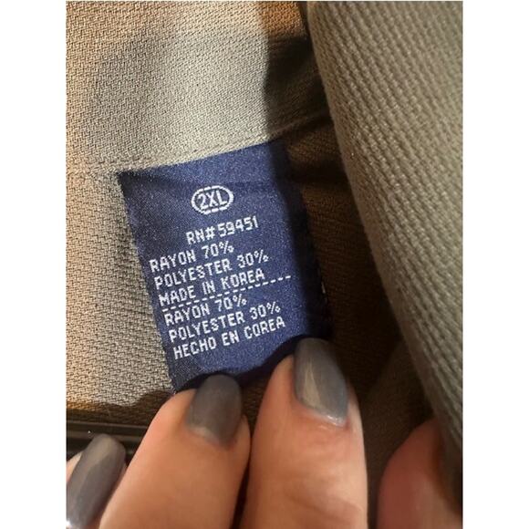 Reservoir Dark Tan Collared Short Sleeve Dressy Button Down Shirt Men Sz 2XL - Picture 7 of 8